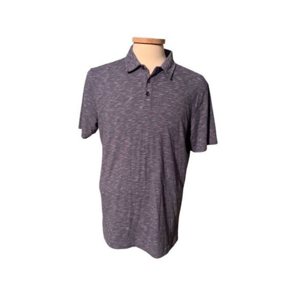 Robert Barakett Large Heather Blue Men's Polo Short Sleeve Shirt